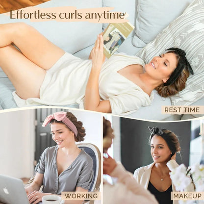 Heatless Satin Hair Curler – No-Heat Curling Rod Headband for Overnight Waves & Curls
