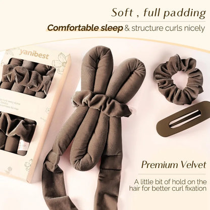 Heatless Satin Hair Curler – No-Heat Curling Rod Headband for Overnight Waves & Curls